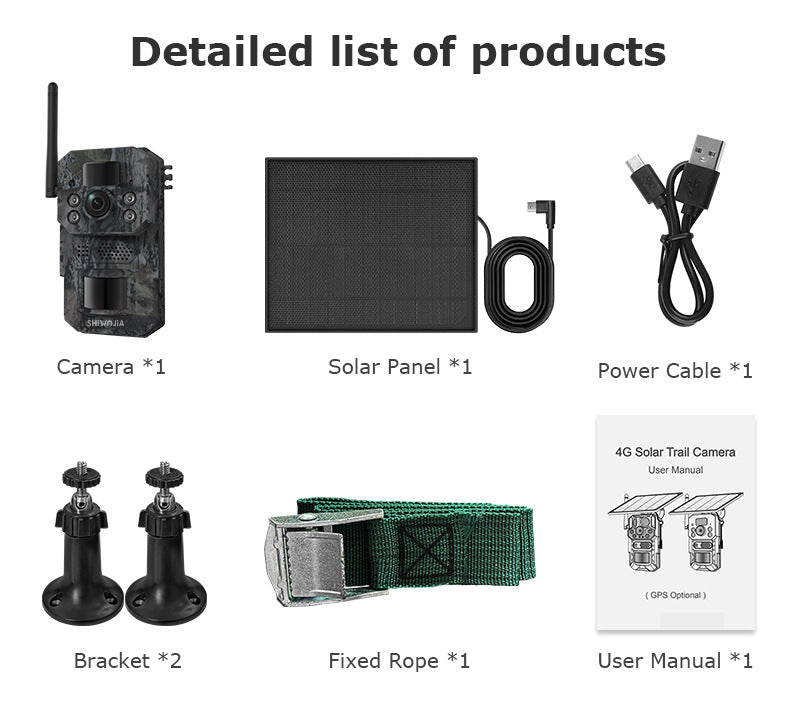 Camouflage4G Install Solar Camera Hunting300Wan Gaoqing GPS Positioning Infrared Night Vision Remote Camera