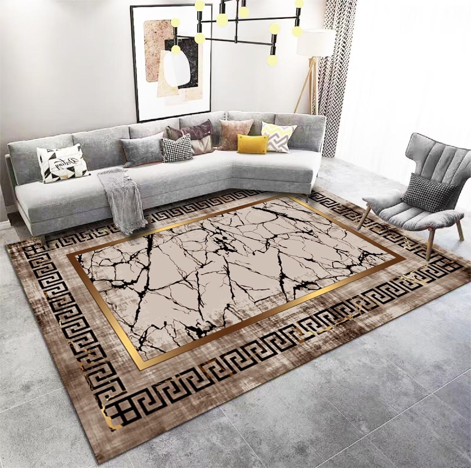 Living Room Carpet Stain-Resistant Easy Care Light Luxury Sofa Coffee Table Rug Home Use All-Season Crystal Velvet Bedside Warm Blanket