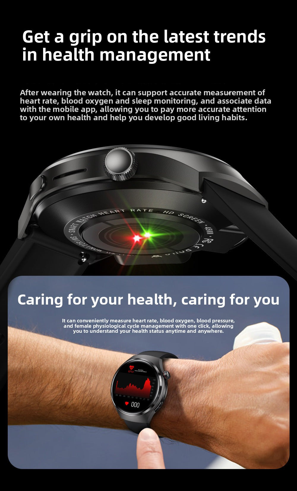 DK56Smart Watch1.52inch Bluetooth Call True Heart Rate Pedometer Sleep Monitoring Hidden Earphones Sports