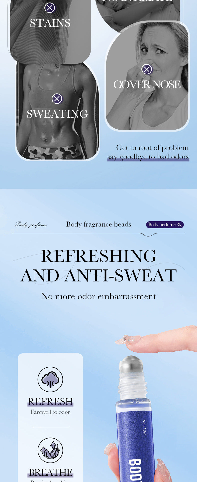 Roll-on Body Perfume SADOER Ancient Dragon silver Long-lasting Fresh Roll-on Perfume Cross-border Wholesale