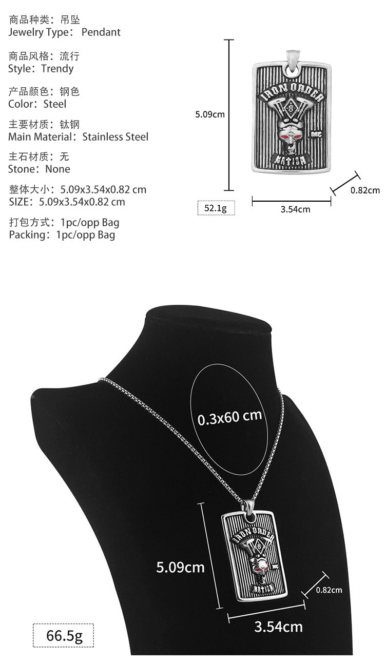 New Fashion European and American Style Titanium Steel Pendant Necklace Trendy Punk Accessories Personalized Jewelry Wholesale