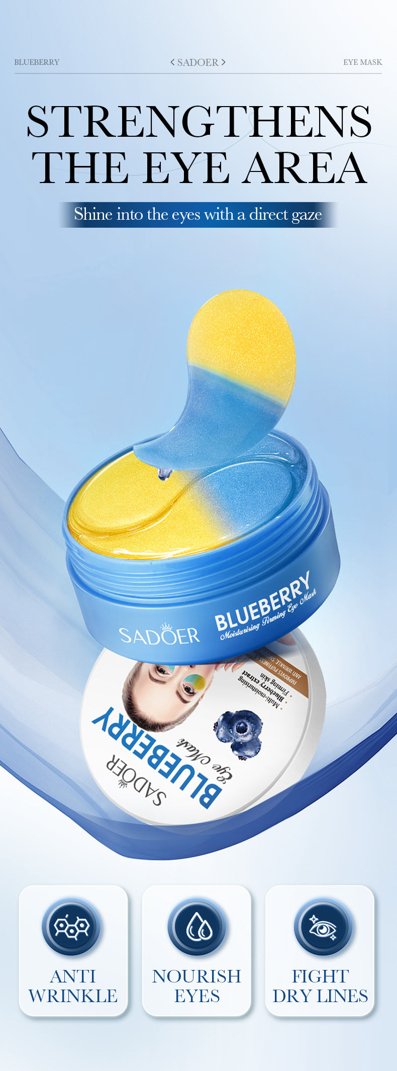 Full English Plant Moisturizing Series Eye Mask SADOER Firming and Moisturizing Eye Mask Patch  Wholesale