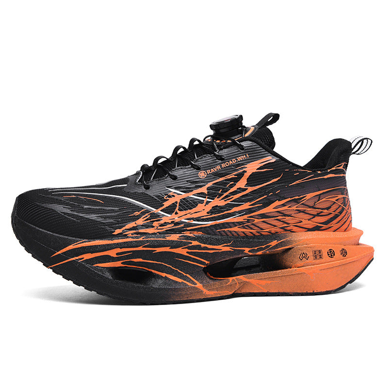 Autumn Winter Double Mesh Thickened Comfortable Rotating Buckle Fluorescent Versatile Running Shoes Youth Carbon Plate Really Soft Sole Sports Shoes