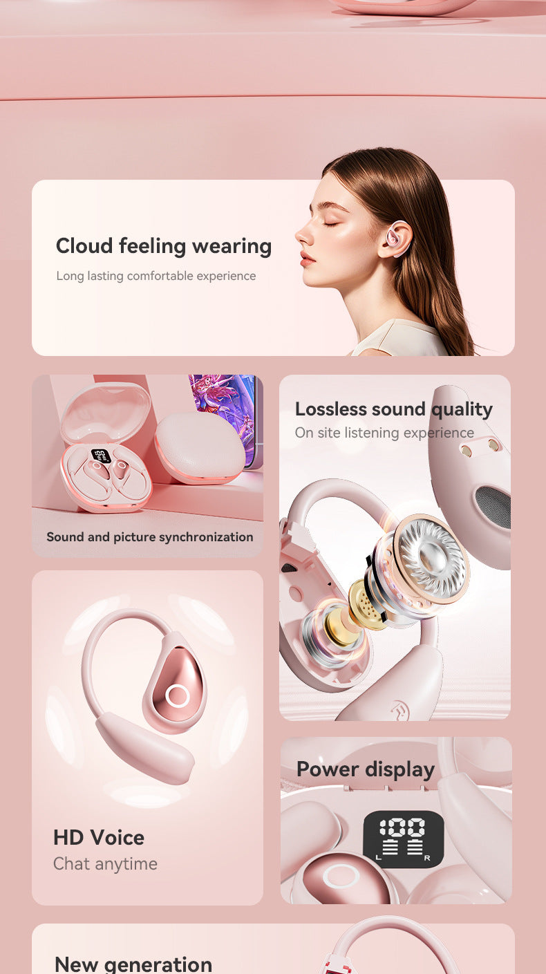New M95Creative Electroplating OWS Bluetooth earphones non-in-ear over-ear high appearance value long battery life wireless earphones