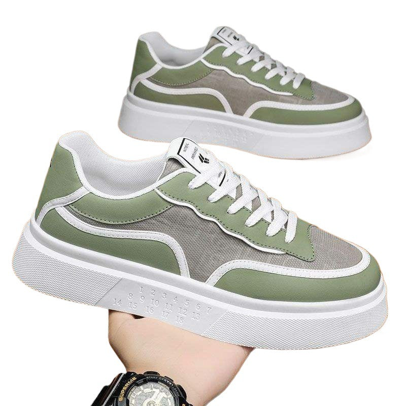 Men's White Sneakers Trendy Casual Shoes Summer Versatile New Breathable Height-Increasing Thick-Soled Sports Shoes HJ18807