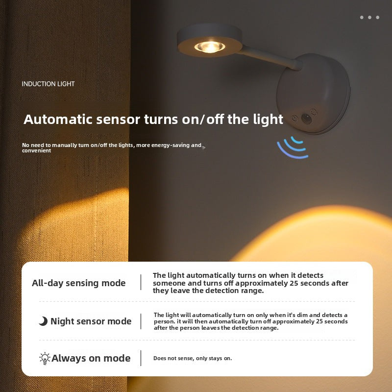 new indoor wireless wall light spotlight Charging led Intelligent Human Body Sensor Light Remote Control Picture Light