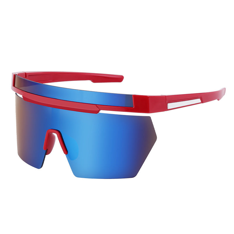 European and American Style Colorful Outdoor Sports Cycling Sunglasses for Women Trendy Fashion One-piece Windproof Sunglasses for Men Wholesale