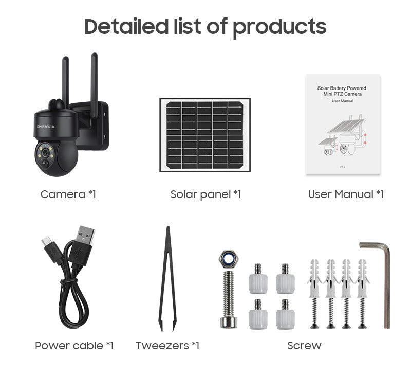 4G Solar HD400Megapixel outdoor courtyard surveillance camera with infrared night vision PIR Detection