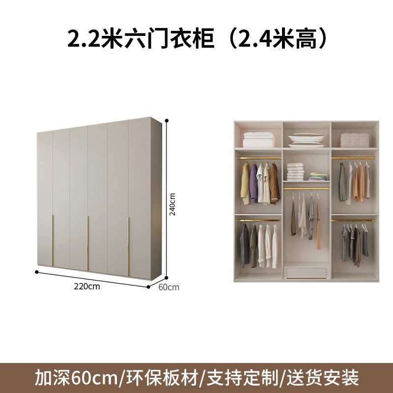 One-Door to Ceiling Heightened Solid Wood Wardrobe for Home Bedroom, Double Door Simple Assembly Cabinet, European Pine Board Storage Cabinet, Wardrobe