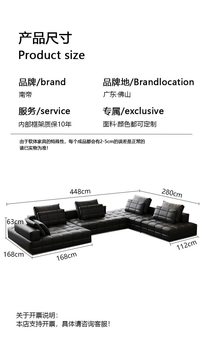 Lawrence Genuine Leather Sofa Italian Minimalist Style for Small and Large Apartments, Villas, and Clients, Corner Sofa, Modern Straight Row Leather Sofa Shipping and tax not included