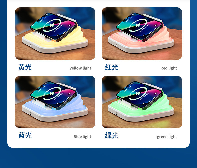 Multifunctional Storage15w Wireless Charging Bedroom Creative Eye Protection Sleeping Night Light Outdoor Night Market Stall Atmosphere Light