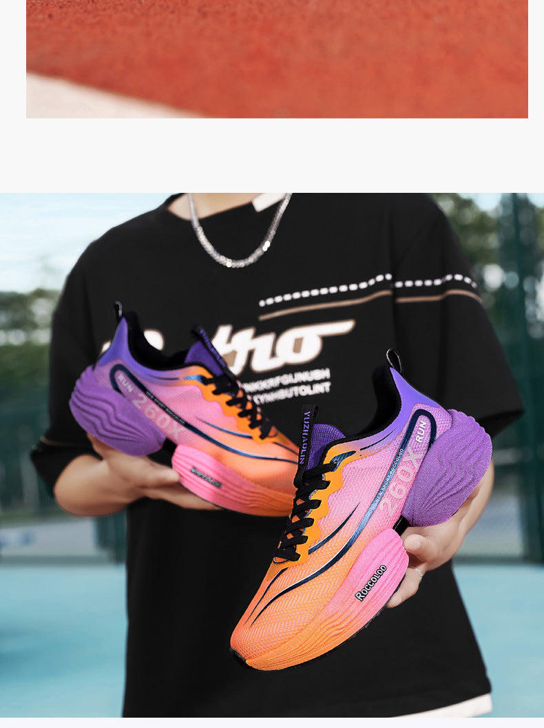 2025New Carbon Plate Anti-Slip Soft Sole Sports Shoes Dropshipping Couple Mesh Breathable Racing Running Shoes