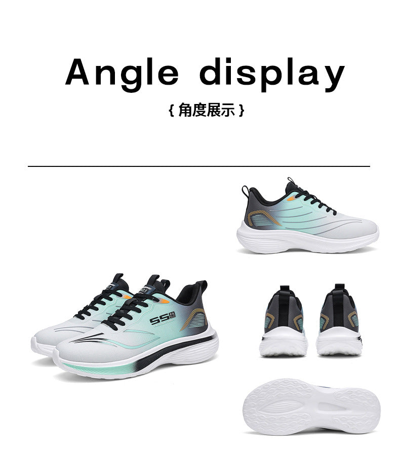2025New mesh breathable men's casual running shoes ultra-light thick-soled non-slip trendy fashion sneakers