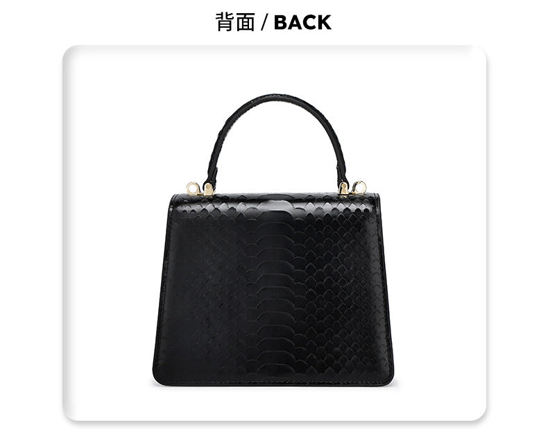 Snake Pattern Kelly Bag Niche Versatile Handbag High-Quality Fashion Women's Bag Light Luxury Single Shoulder Crossbody Women's Bag