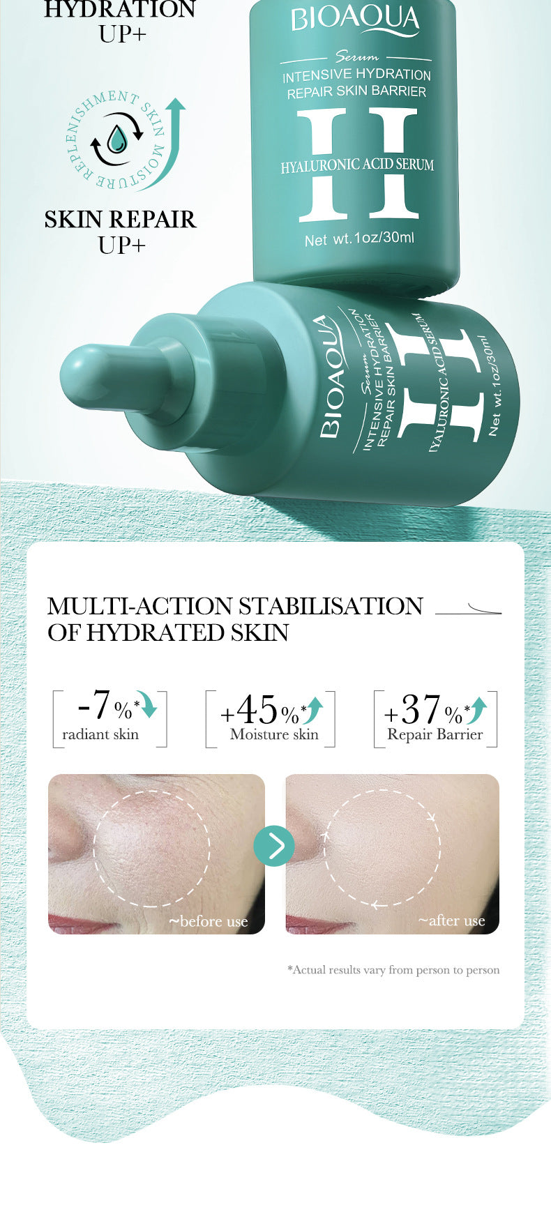 Full English Essence Three-Piece Set90ml BIOAOUA Hydrating and Moisturizing Skincare Set  Wholesale