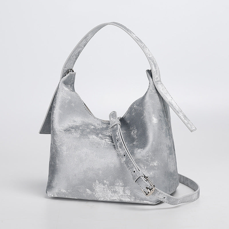 New Chinese Style National Style Satin Lunch Box Bag Niche Satin Gradient Handbag Crossbody Bag Versatile Women's Bag