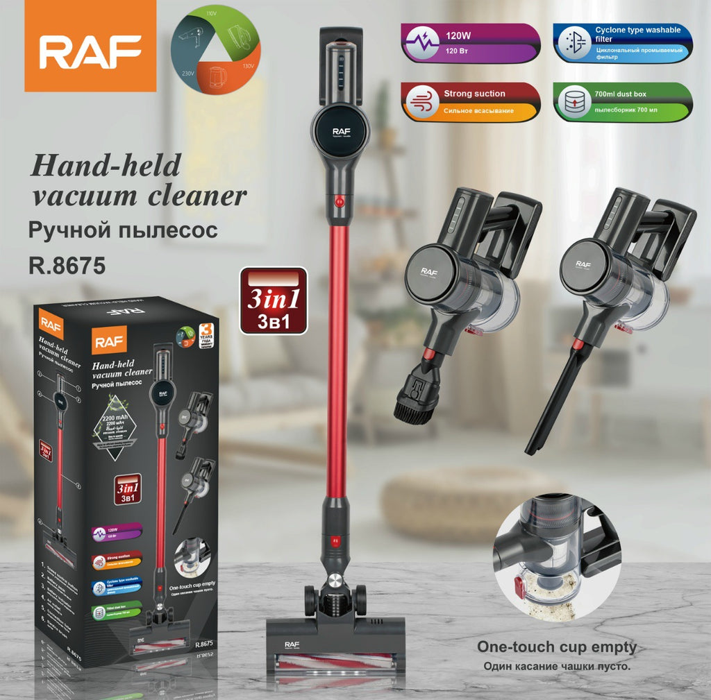 RAF EU US Plug Wireless Vacuum Cleaner Household Handheld High Power Dust Suction Portable 3-in-1 Large Suction