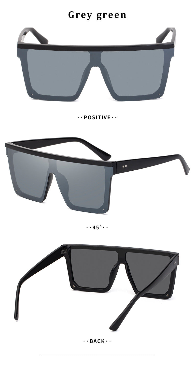 One-piece Lens Sunglasses for Men, High-end Fashion Sunglasses for Women, European and American Style Large Frame Square Glasses sunglasses