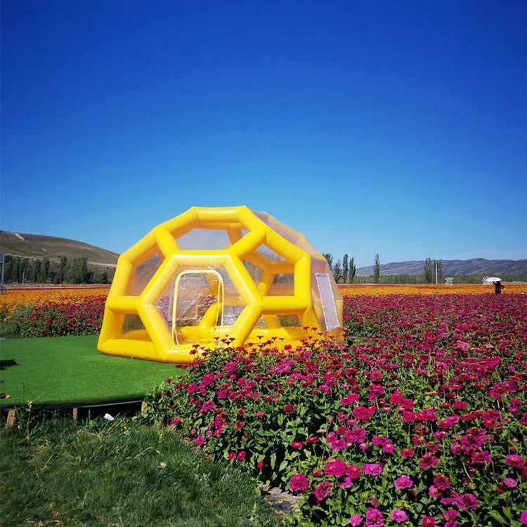 Outdoor Double-Layer Transparent Bubble Tent Rooftop Dining Inflatable Starry Sky Homestay Hotel Villa Restaurant Mongolian Yurt