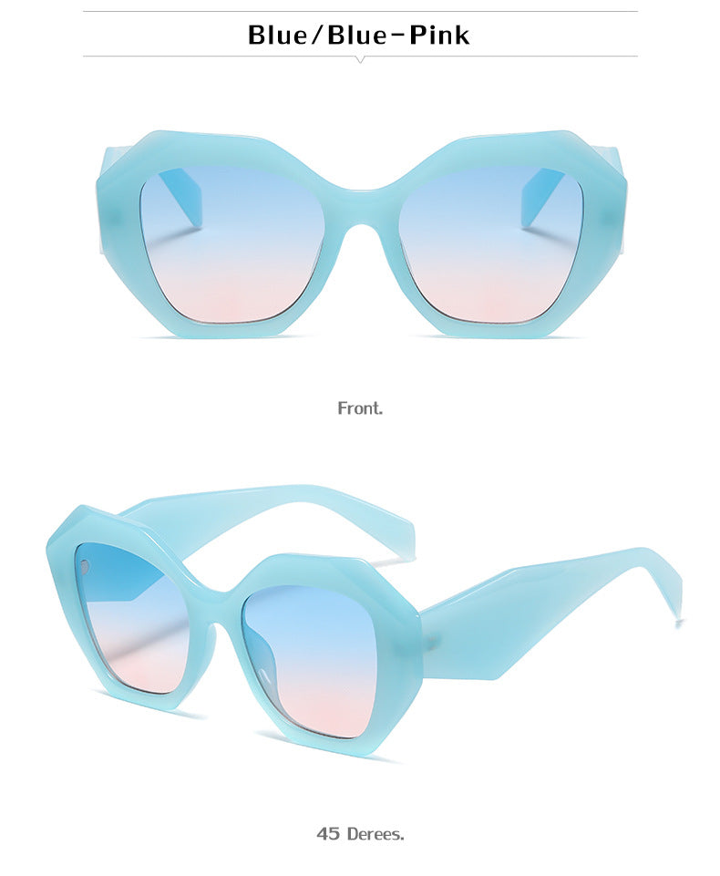 Sunglasses for Women New Irregular Frame Sunglasses for Women European and American Trendy Large Frame Sunglasses Sun Protection Glasses