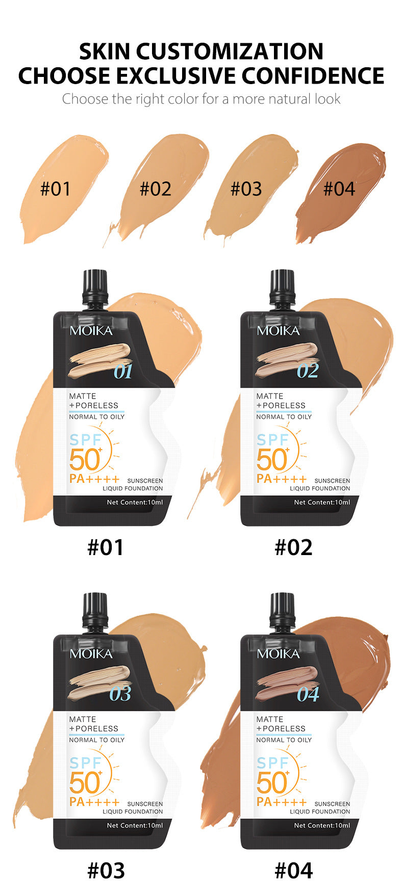Full Moisture Sunscreen Foundation Oil Control Non-Cakey Concealer Primer for Dry Skin Non-Caking