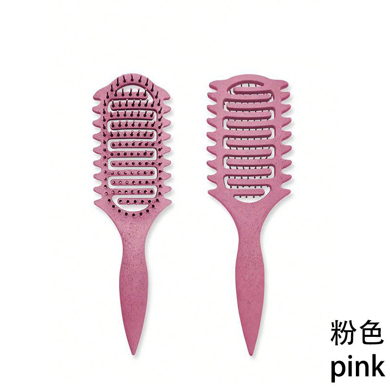Curling Hair Special Three-Prong Comb Anti-Clumping Wide-Tooth Comb Smooth Hair Dry and Wet Dual-Use Comb Scalp Massage Hard-Tooth Hair Styling Comb