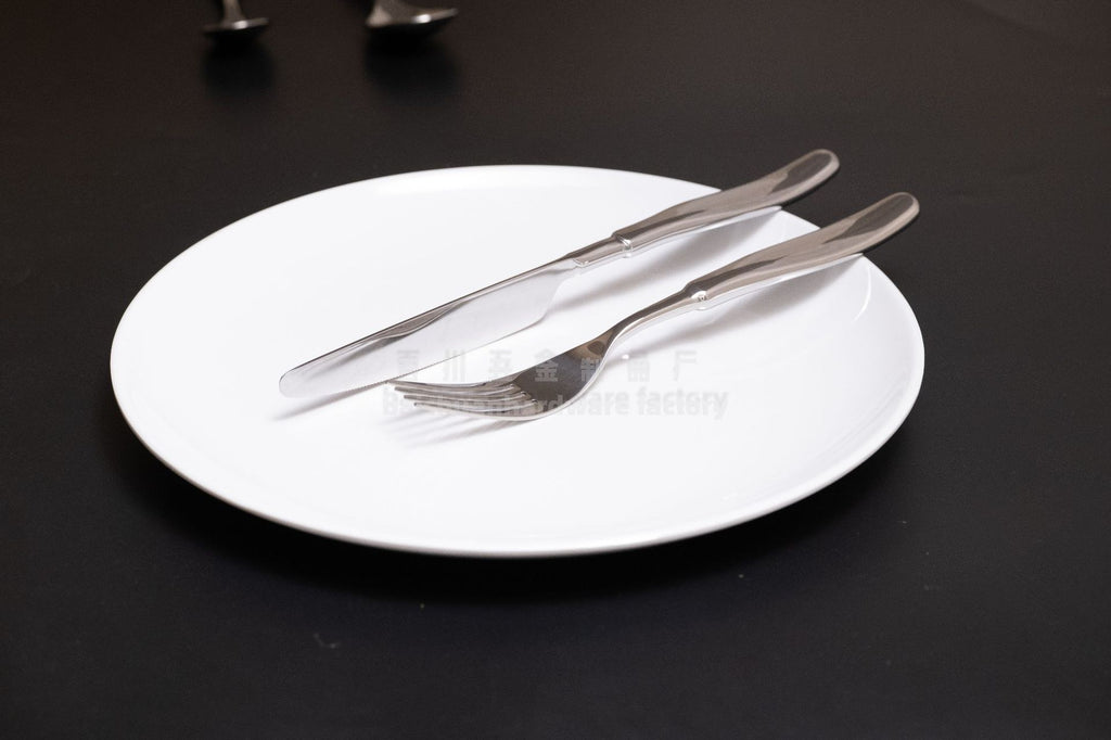 304Stainless Steel Spoon with Thickened Handle, Simple Household Knife, Fork, Spoon, Western Restaurant Supplies, Cutlery Set Wholesale