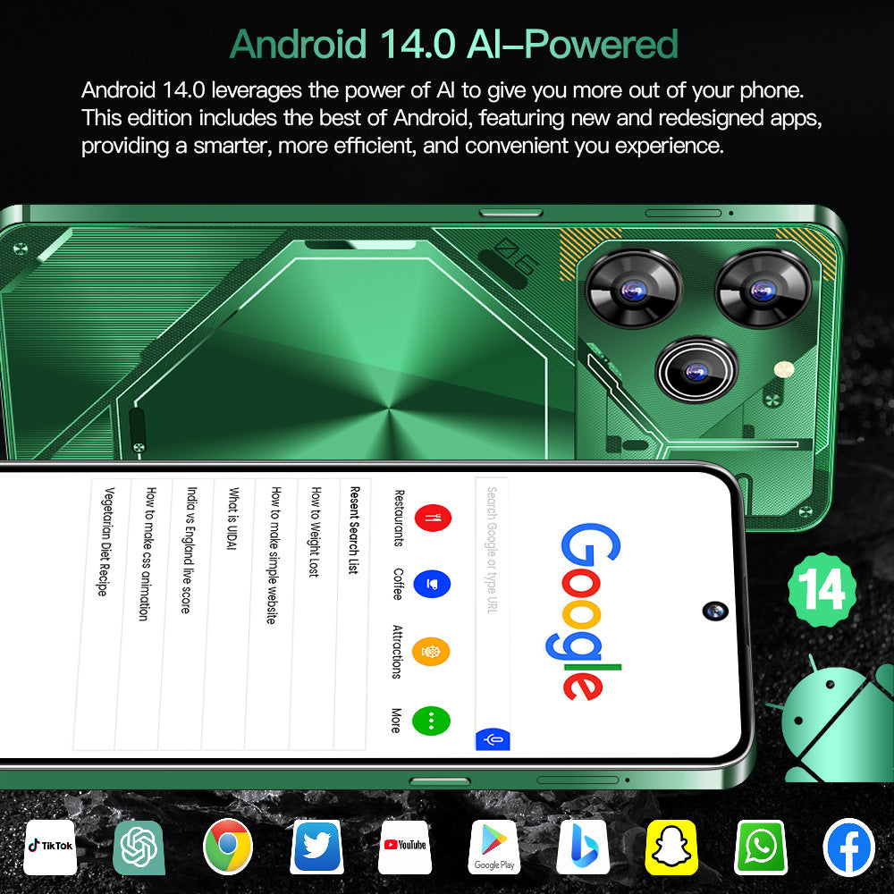 New Global Exclusive Povo6Pro Android16+1T Super Large Screen Smartphone Factory Direct Price