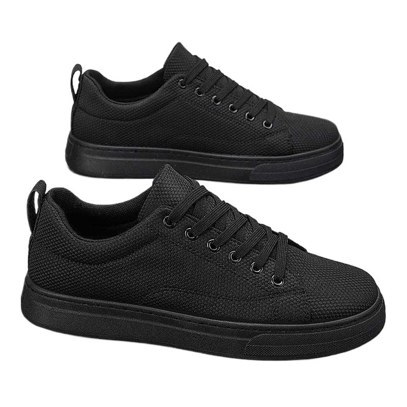Men's Work Shoes Autumn Breathable Thin Full Black Casual Canvas Sneakers Youth Non-Slip Chef Office Trendy Shoes