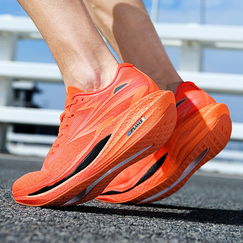 Fashion Four Seasons New Popcorn Carbon Plate Breathable Couple Running Shoes Comfortable Unisex Sports Shoes