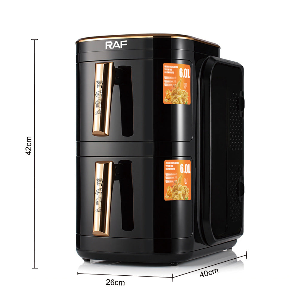 RAF European Standard Household Oil-Free Air Fryer Multifunctional Smart Double Layer Oven French Fries Electric Deep Fryer R.5396