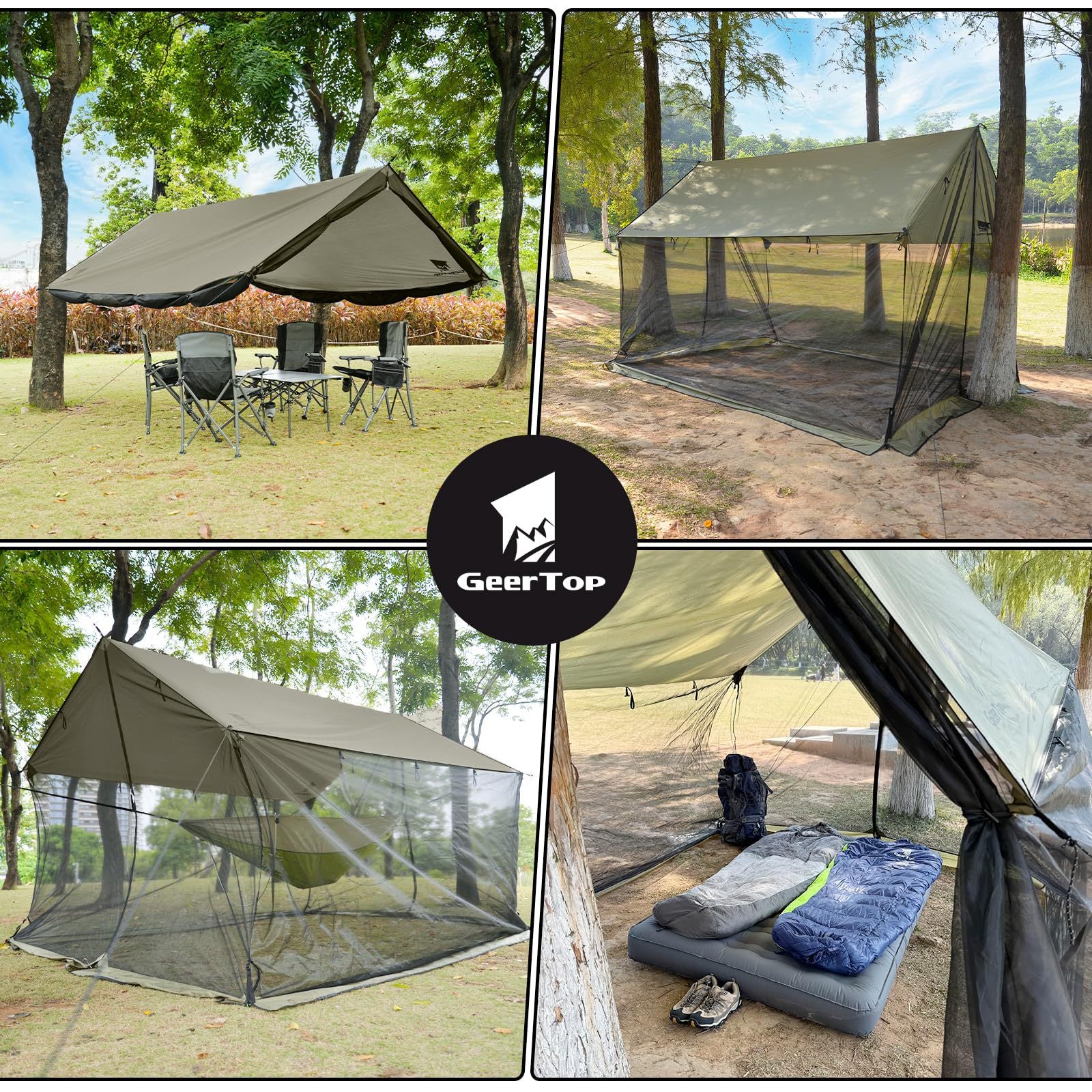 New Canopy Tent Outdoor Camping Picnic Sunshade Rainproof Mosquito-proof Camping Canopy Large Space