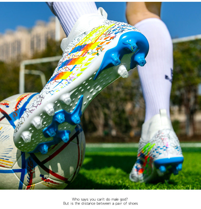 New high-top soccer shoes for men and women AG Spike TF Broken Nail Youth Student Grassland Competition Training Shoes