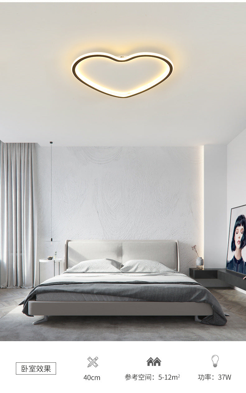 Nordic Minimalist Ultra-Thin LED Ceiling Lamp Heart-Shaped Children's Room Lighting Eye Protection Master Bedroom Boys Girls Creative
