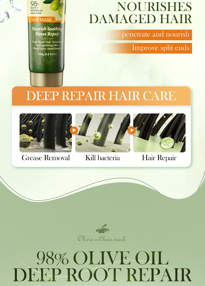 Olive Oil Hair Mask SADOER Repair Smooth Nourishing Hair Conditioner Cross-Border Wholesale