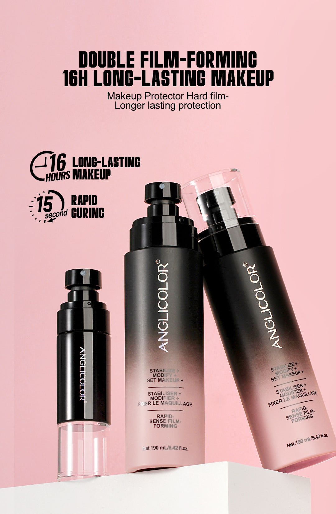 New Setting Spray Oil Control Waterproof Sweatproof Micron Spray Quick Film Formation Non-Cakey Quick Setting