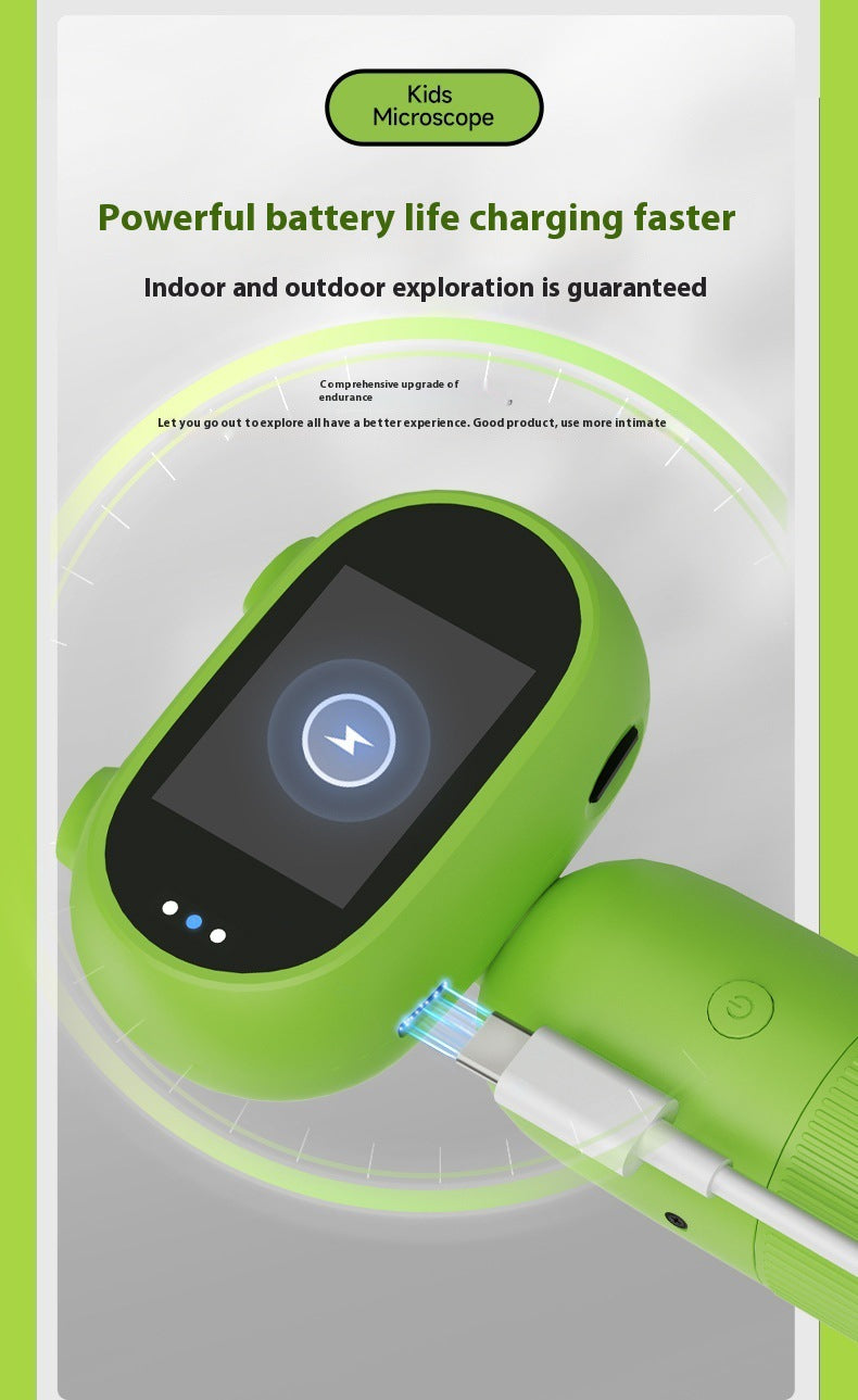 New High-Definition Children's Digital Electronic Microscope with Screen, Handheld Portable Magnifier, Educational Gift, In Stock, Visual
