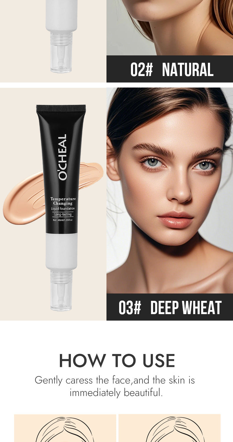 Color-Changing Foundation40ml Wheat Color Acne Scar Dark Circles Concealer Coverage Bare Skin Foundation Cream Version