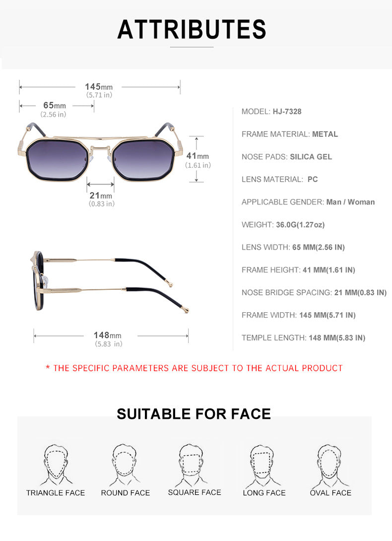 2025New Small Frame Glasses Men Double Beam retro Sunglasses Men's High Sense Full Frame Sunscreen Sunglasses shades