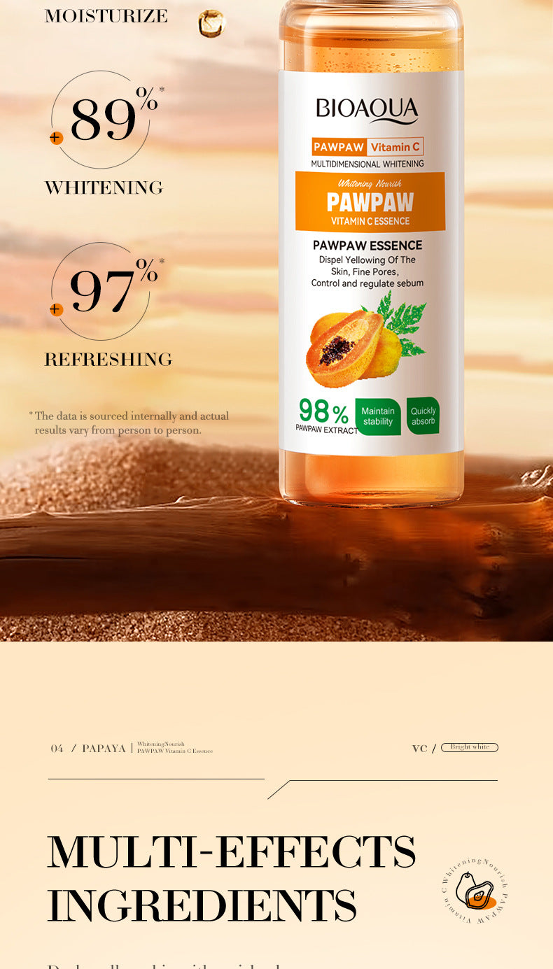 Papaya Vitamin C Essence30ml BIOAOUA Moisturizing and Hydrating Wholesale for Cross-Border Trade