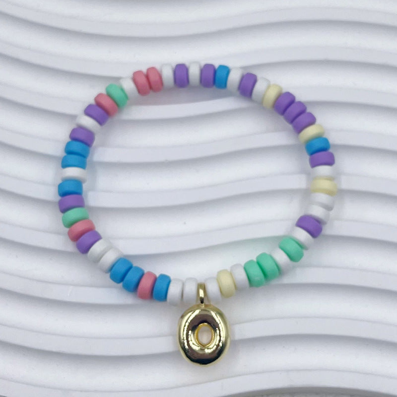 Bubble Balloon Letter Bracelet Best Friend Friendship Gift Sweet Bracelet Colorful Soft Clay Abacus Bead Bracelet