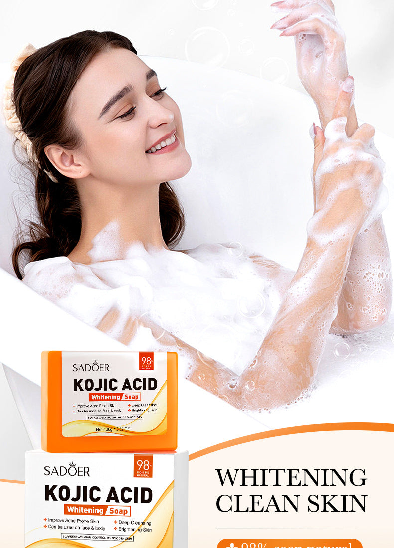 Full English Kojic Acid Whitening Soap100g SADOER Clean Bathing Facial Soap Handmade Soap  Wholesale