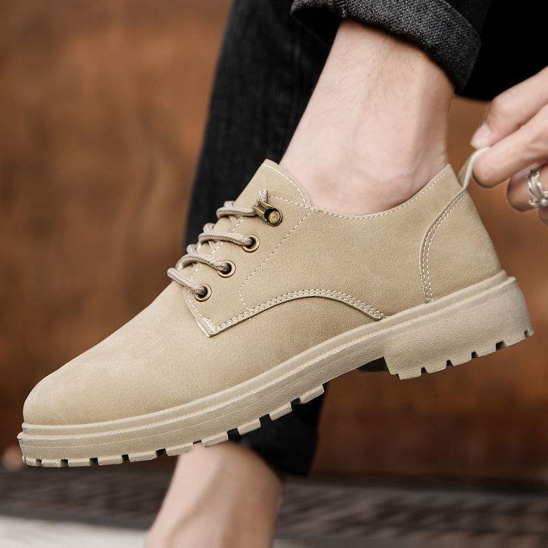Summer Work Leather Shoes Casual Kitchen Men's Shoes Waterproof Non-Slip Oil-Proof Chef Shoes Black Work Boots for Young People