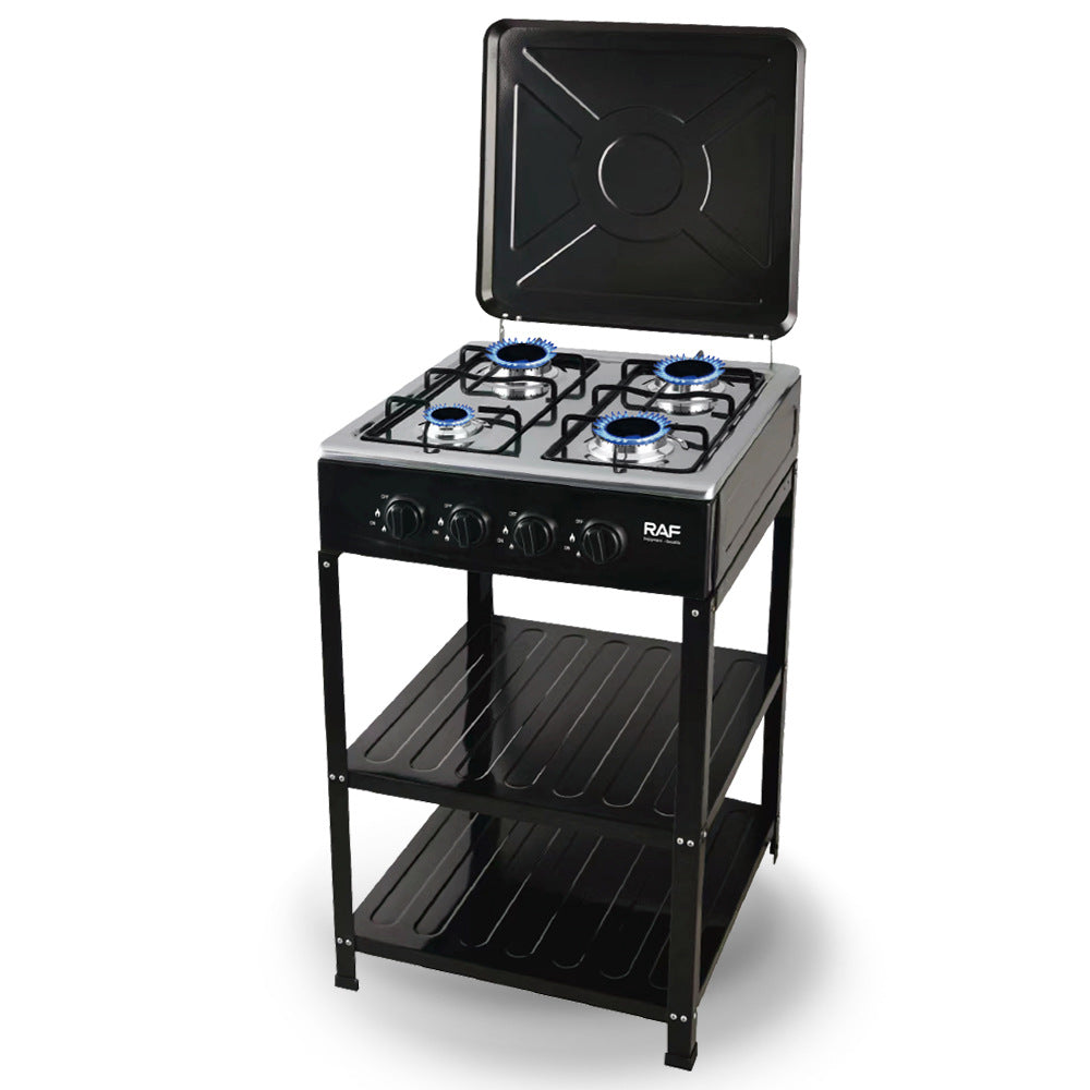 RAF European Standard Full Cover Low Energy Liquefied Gas Tabletop Flameout Protection Glass Rotating Fire Gas Four Burner Panel