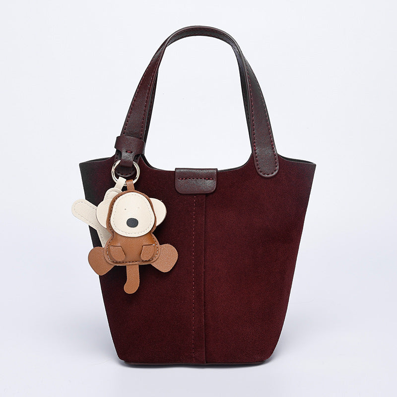 European and American Retro Melad Niche Matte Handheld Bucket Bag Fashion Women's Bag Light Luxury Single Shoulder Crossbody Bag