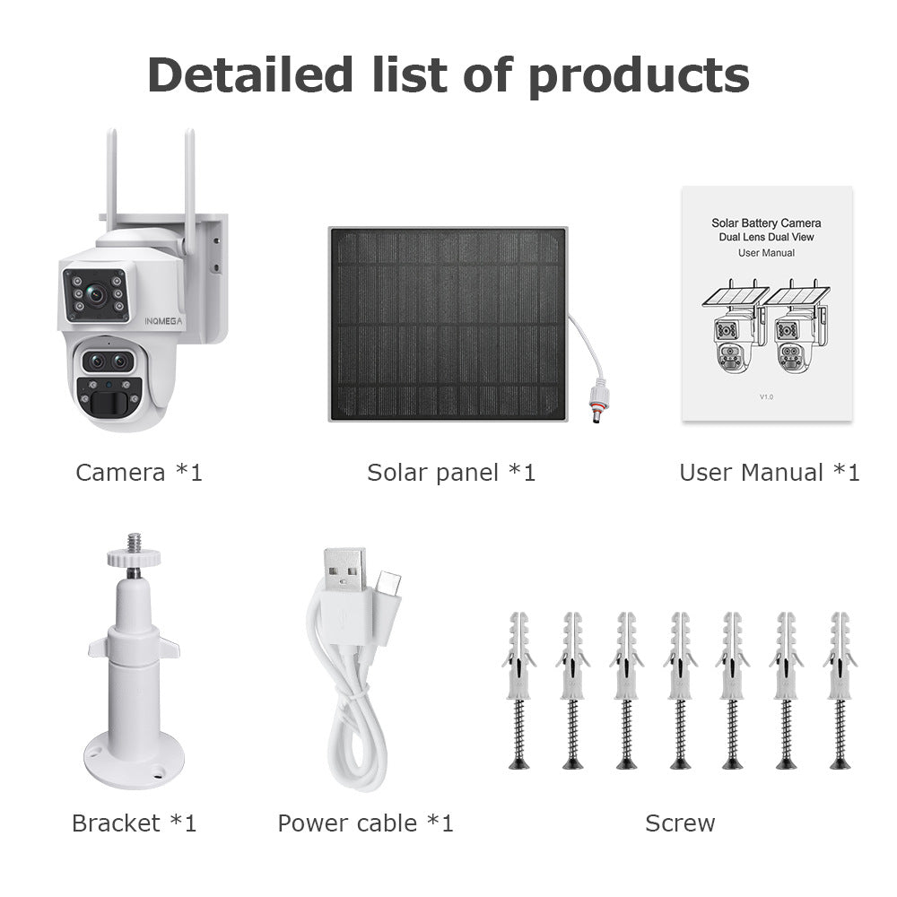 New Product4G Solar Camera Dual Lens Screen Gun Ball Trinocular152x Zoom Outdoor HD