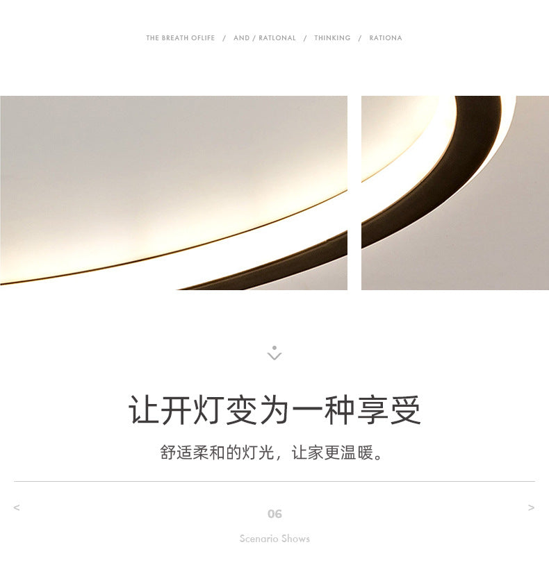 Master Bedroom Light Simple Modern Creative Round New Style Living Room Ceiling Light Nordic Personality Warm Romantic Room Light