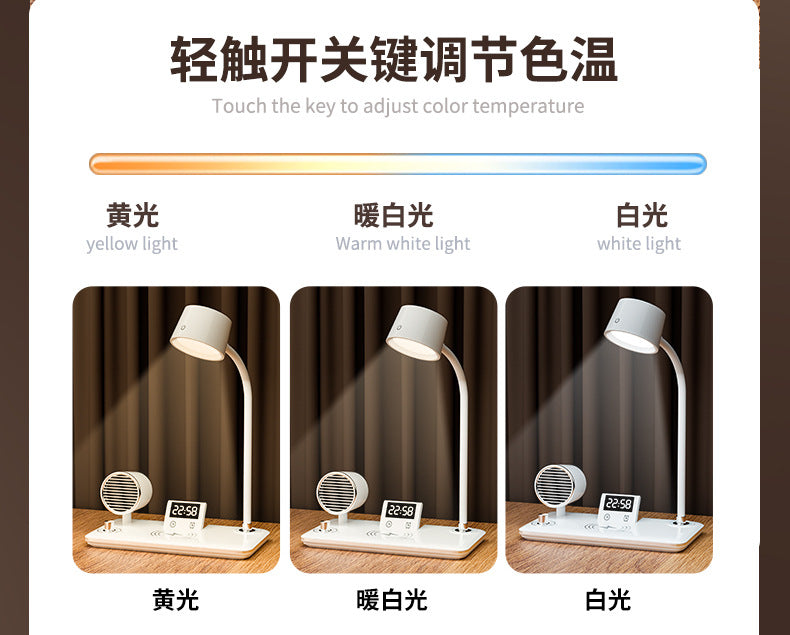 Creative Multifunctional15w Wireless Charging Desk Lamp Dormitory College Student Reading Study Area Eye Protection Desk Lamp Bedroom Night Light