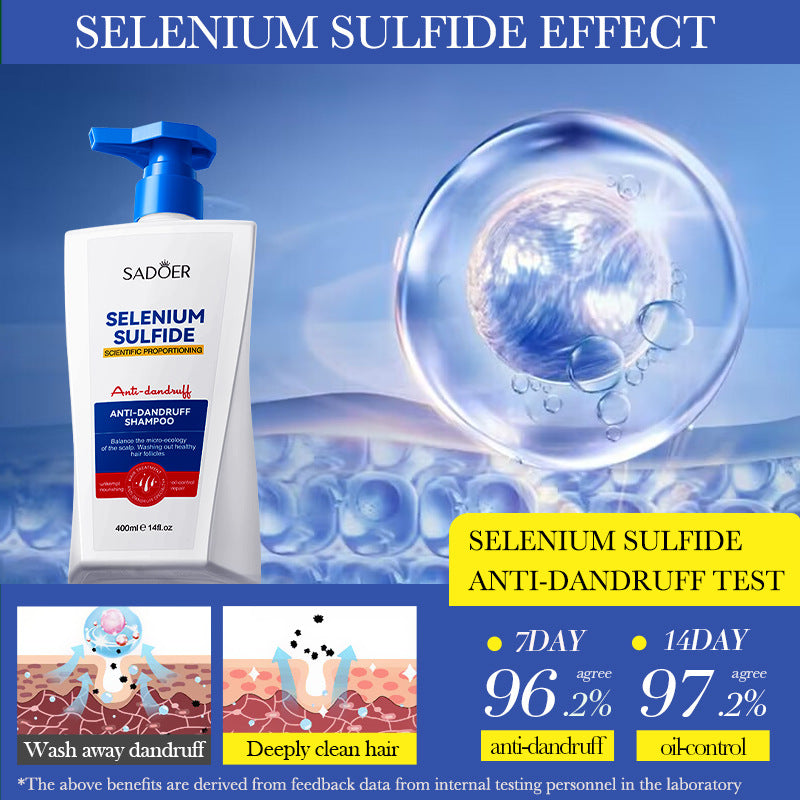 Cross-border Selenium Disulfide Anti-Dandruff Shampoo400ml Deep Cleansing and Moisturizing Shampoo Export Manufacturer Wholesale