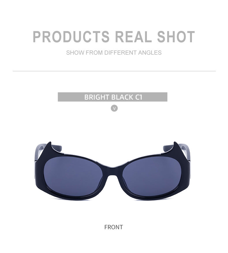 Personality Y2K Cat Eye Sunglasses Women's European and American New Trendy ins Street Style Sunglasses for Men Wholesale